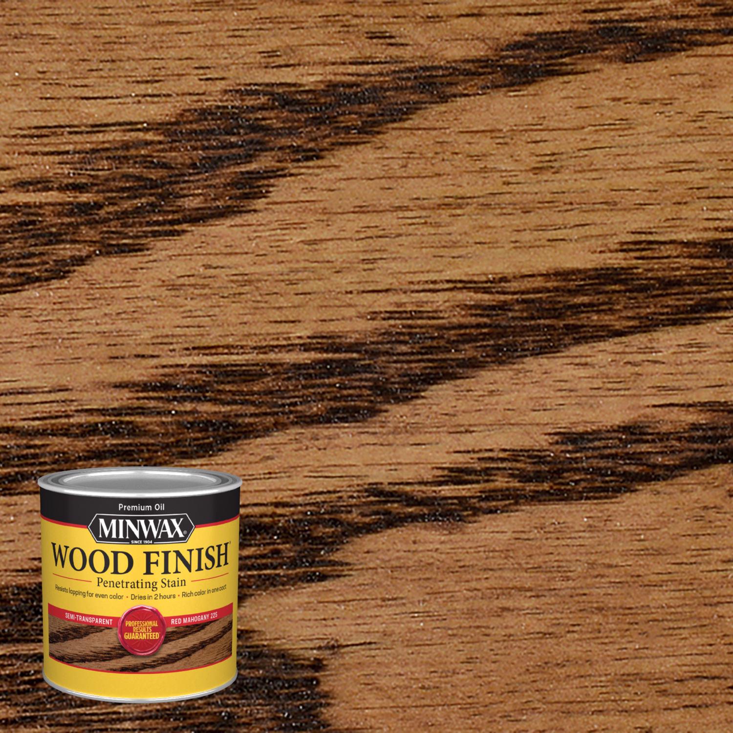 Minwax Wood Finish Semi-Transparent Red Mahogany Oil-Based Penetrating Wood Stain 0.5 pt