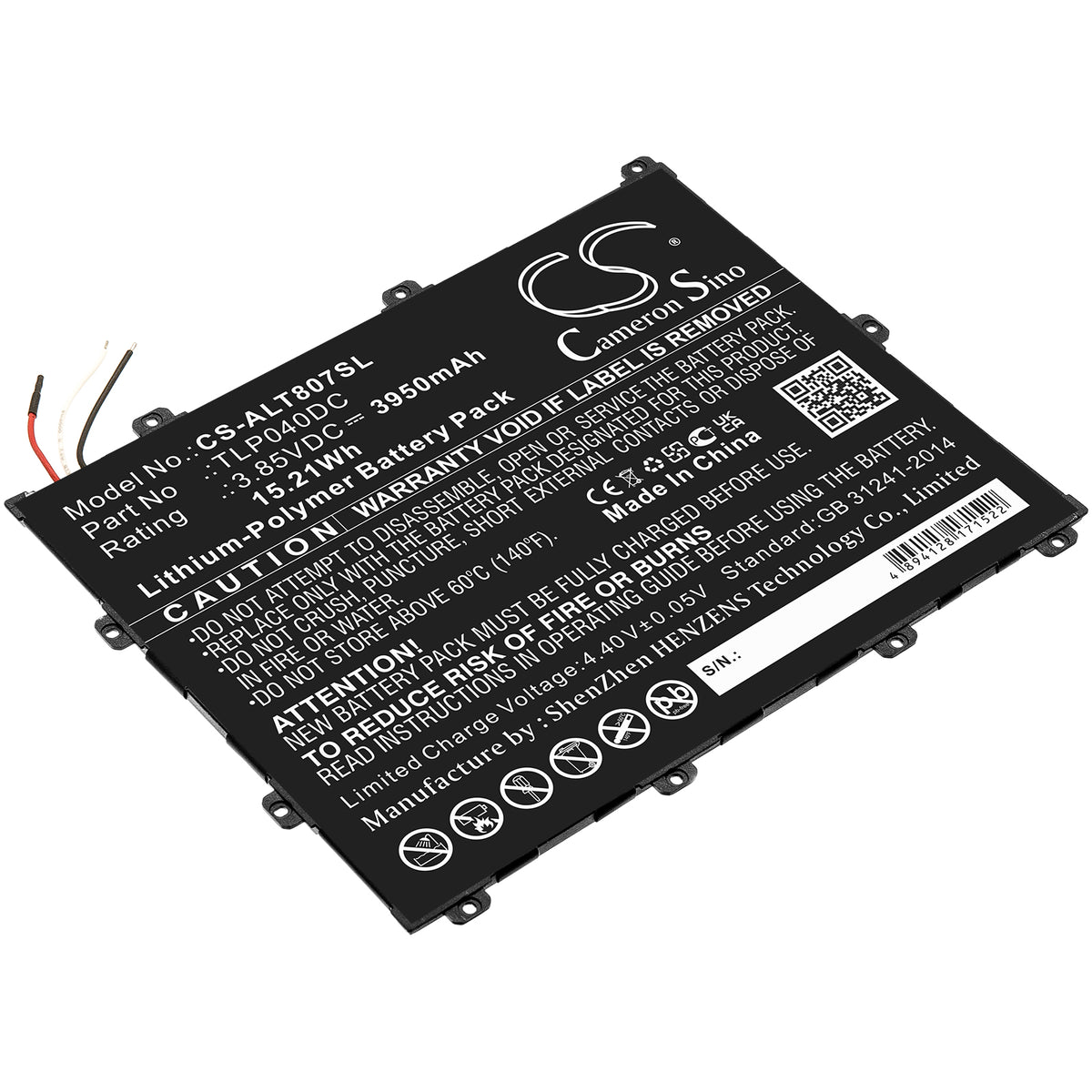 Alcatel One Touch Pixi 3 8 OT8070 Replacement Battery BatteryClerkcom Tablet