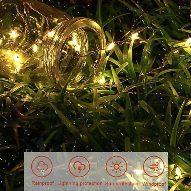 LED Solar Light 7M Outdoor Waterproof Fairy Garland String Lights Solar Lamp Decoration for Christmas Party Garden Patio 7M-50LEDs 12M-100LEDs 22M-200LEDs