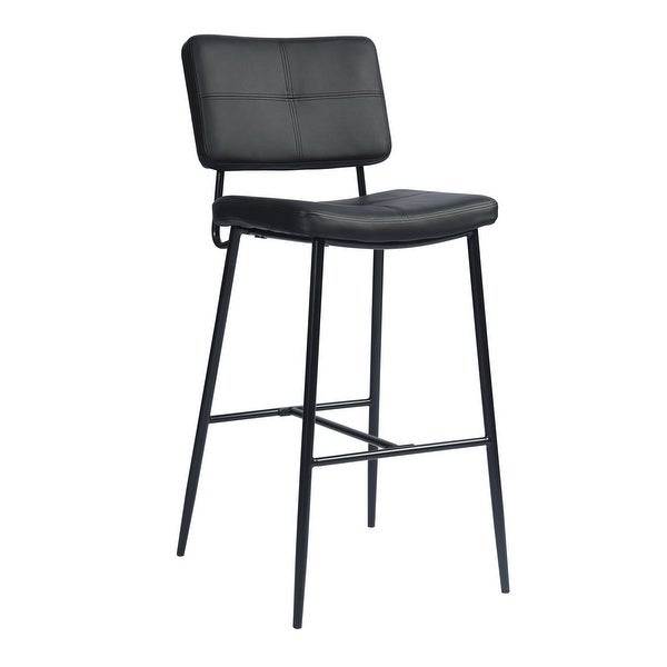 Counter Bar Stools with Metal Legs(Set of 2)， PU Leather