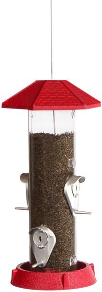 North States 2-in-1 Hinged-Port Bird Feeder， 4-Perch