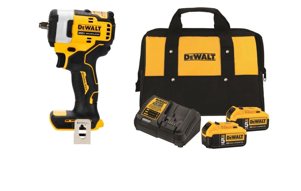 DEWALT 20V MAX 3/8" Impact Wrench Hog Ring Anvil Kit Bundle DCB205-2CK-DCF913B from DEWALT