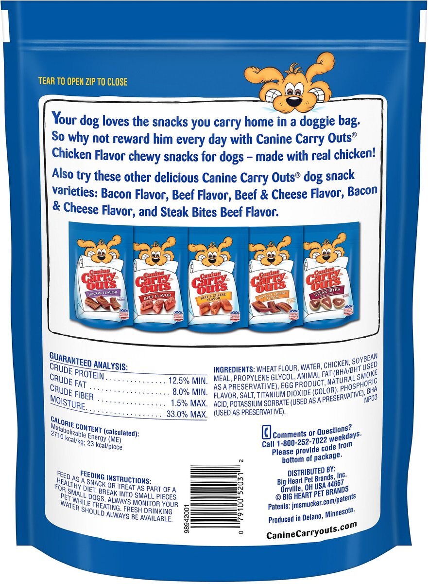 Canine Carry Outs Chicken Flavor Dog Treats