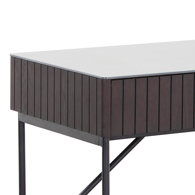 ELORA Study Desk 116cm Ceramic - Smoke Brown Ash