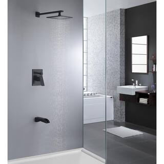 ANZZI Mezzo Series Single-Handle 1-Spray Tub and Shower Faucet in Matte Black SH-AZ037MK