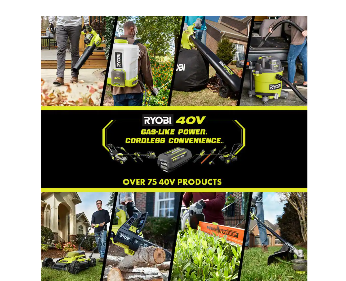 RYOBI RY40562VNM 40V 10 in. Cordless Battery Pole Saw with 2.0 Ah Battery and Charger