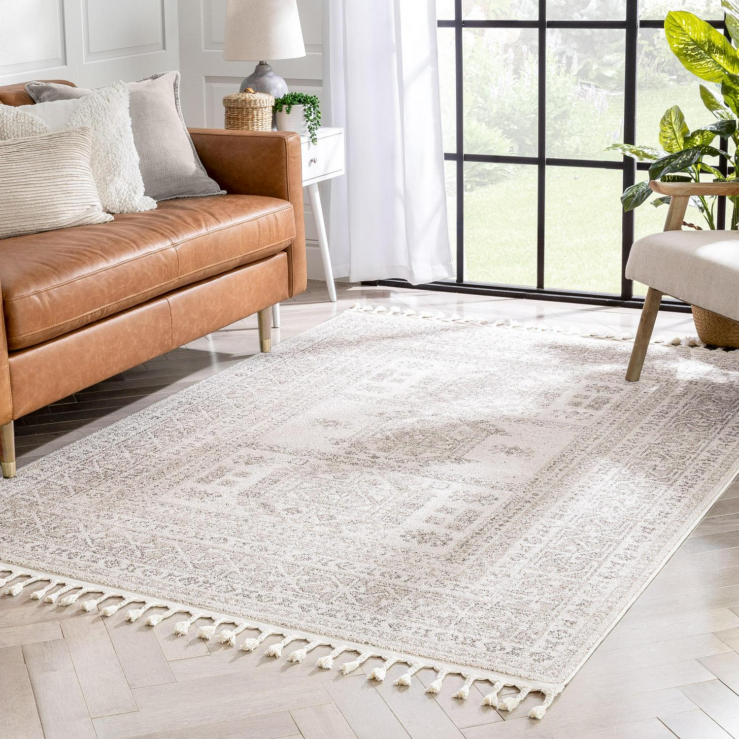 Well Woven LoopDeLoop Carina Tribal Medallion Beige 3821711  x 5821710  Area Rug  Crowdfused