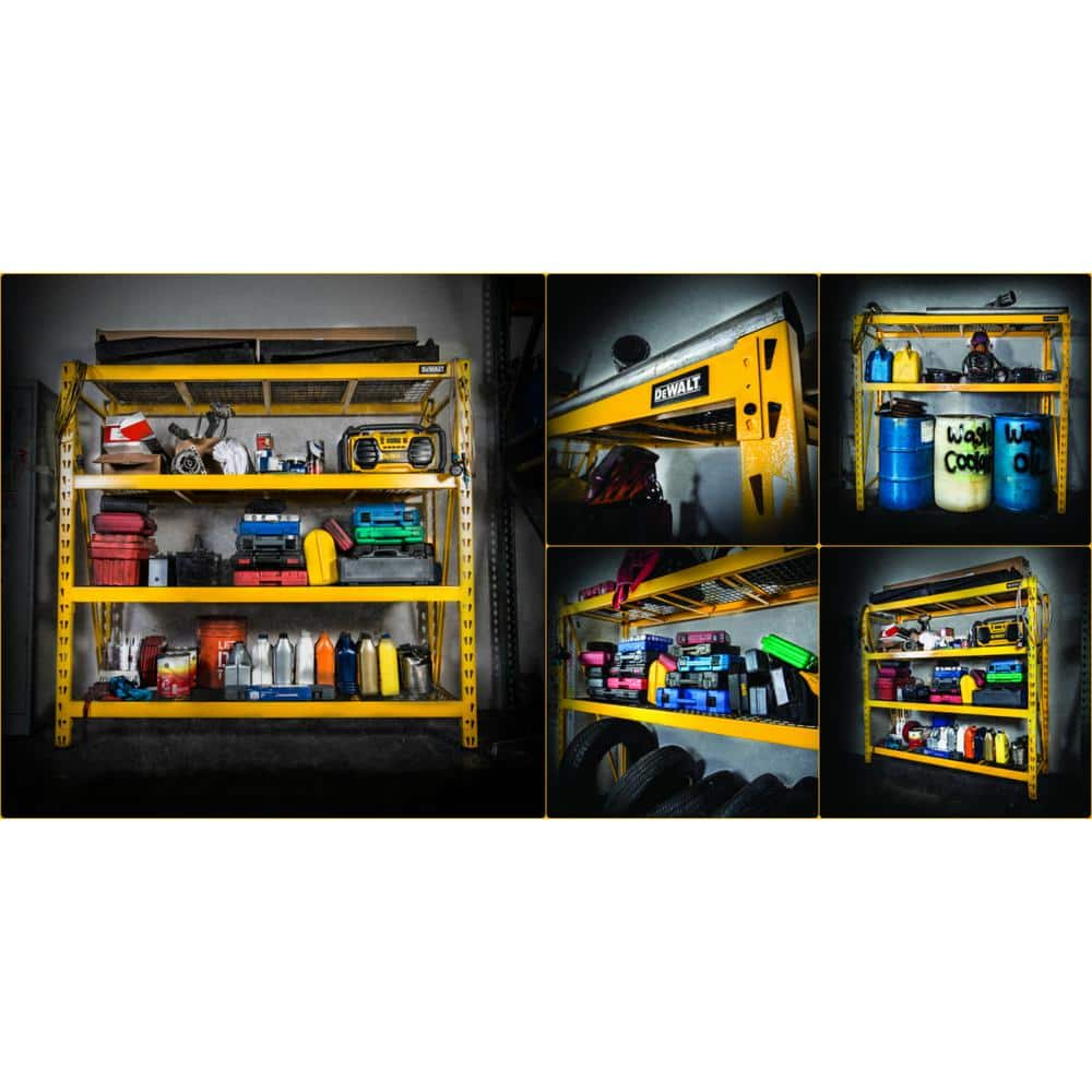 DEWALT Yellow 4-Tier Steel Garage Storage Shelving Unit (77 in. W x 72 in. H x 24 in. D) DXST10000