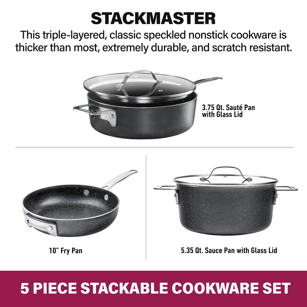 Granitestone Stackmaster Non stick 5 piece Cookware Set