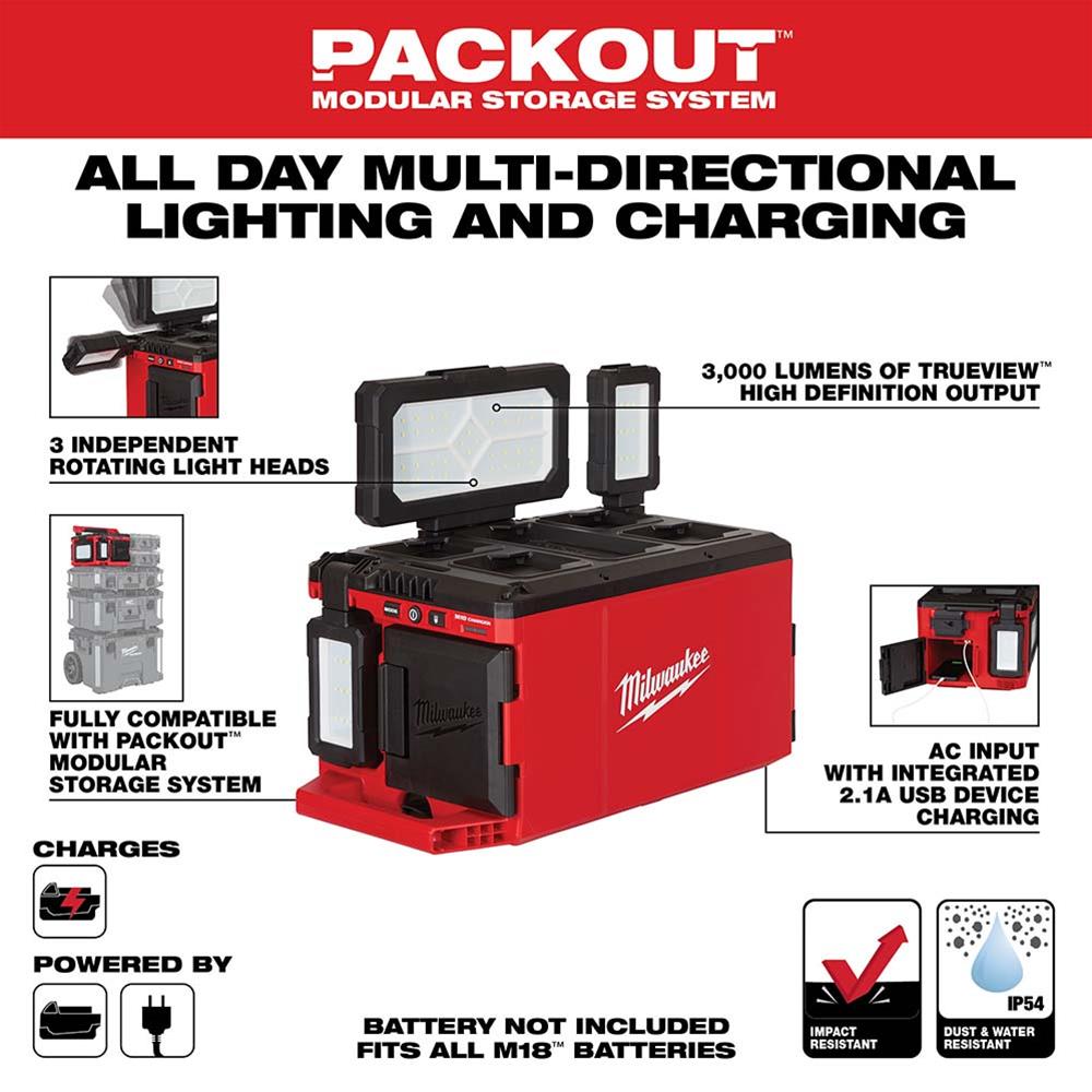 Milwaukee Tool 2357-20 Milwaukee M18 PACKOUT Light/Chargers