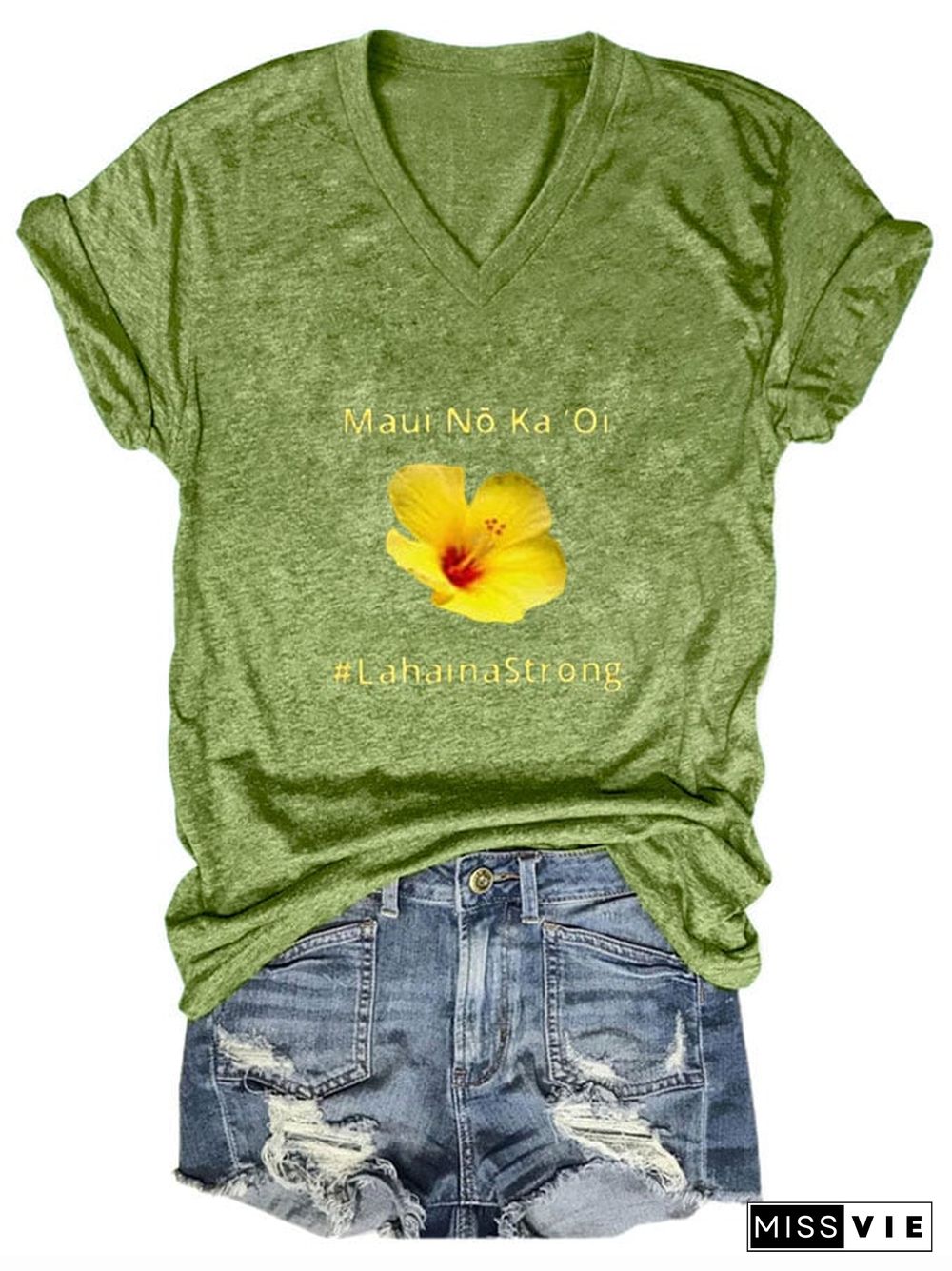 Women's Lahaina Strong V Neck T-Shirt