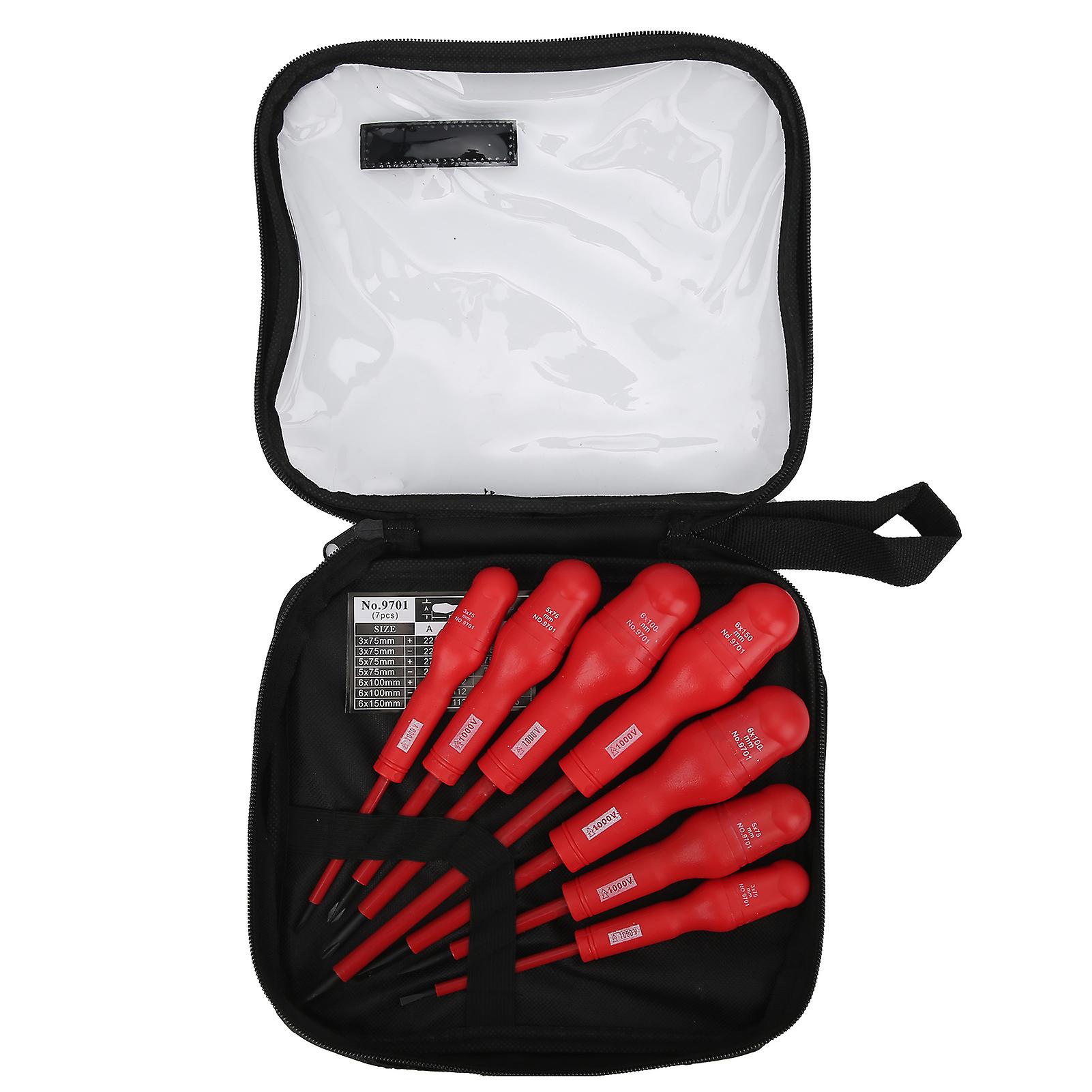 1000v Insulated Screwdriver Set Magnetic Head Electrician Tool With Storage Bag