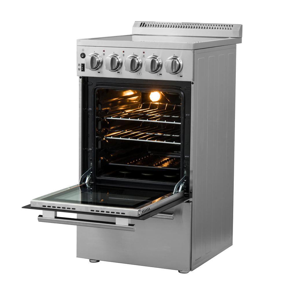 Forno Pallerano 20 in. Electric Range 4 Burners Stainless Steel FFSEL6052-20