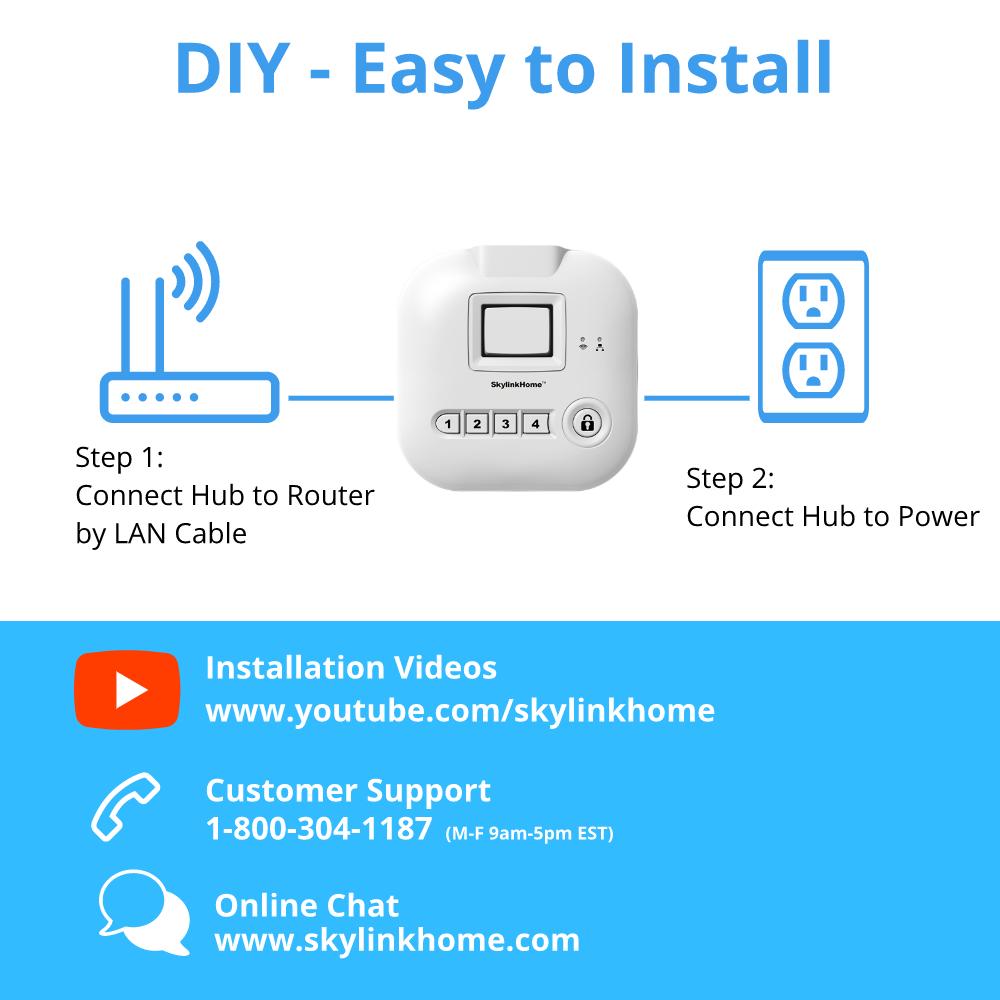 Skylink SK-150 Basic Starter Kit Connected Wireless Alarm Security and Home Automation System， iOS IPhone Android Smartphone， Echo Alexa and IFTTT Compatible with No Monthly Fees