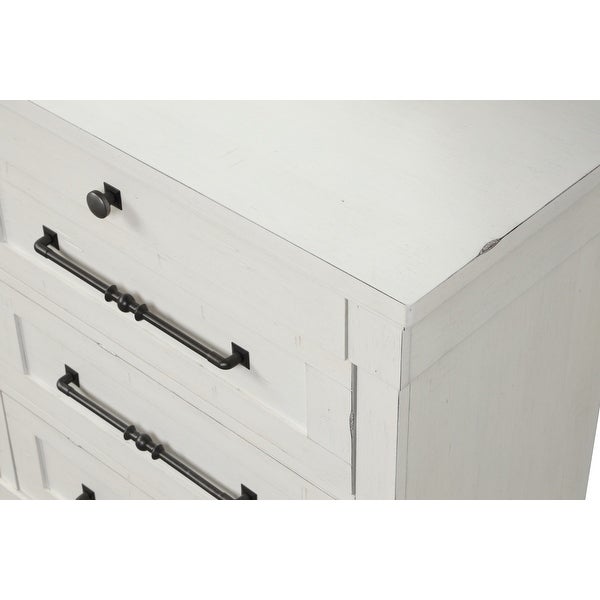 Roundhill Furniture Laria Antique White Finish Wood 8-Drawer Dresser with Mirror - - 35767211