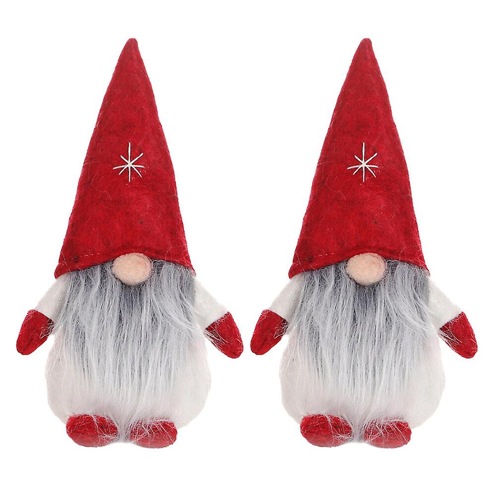 2pcs Lovely Christmas Dolls Christmas Gnome Doll Decors Festival Doll Adornments