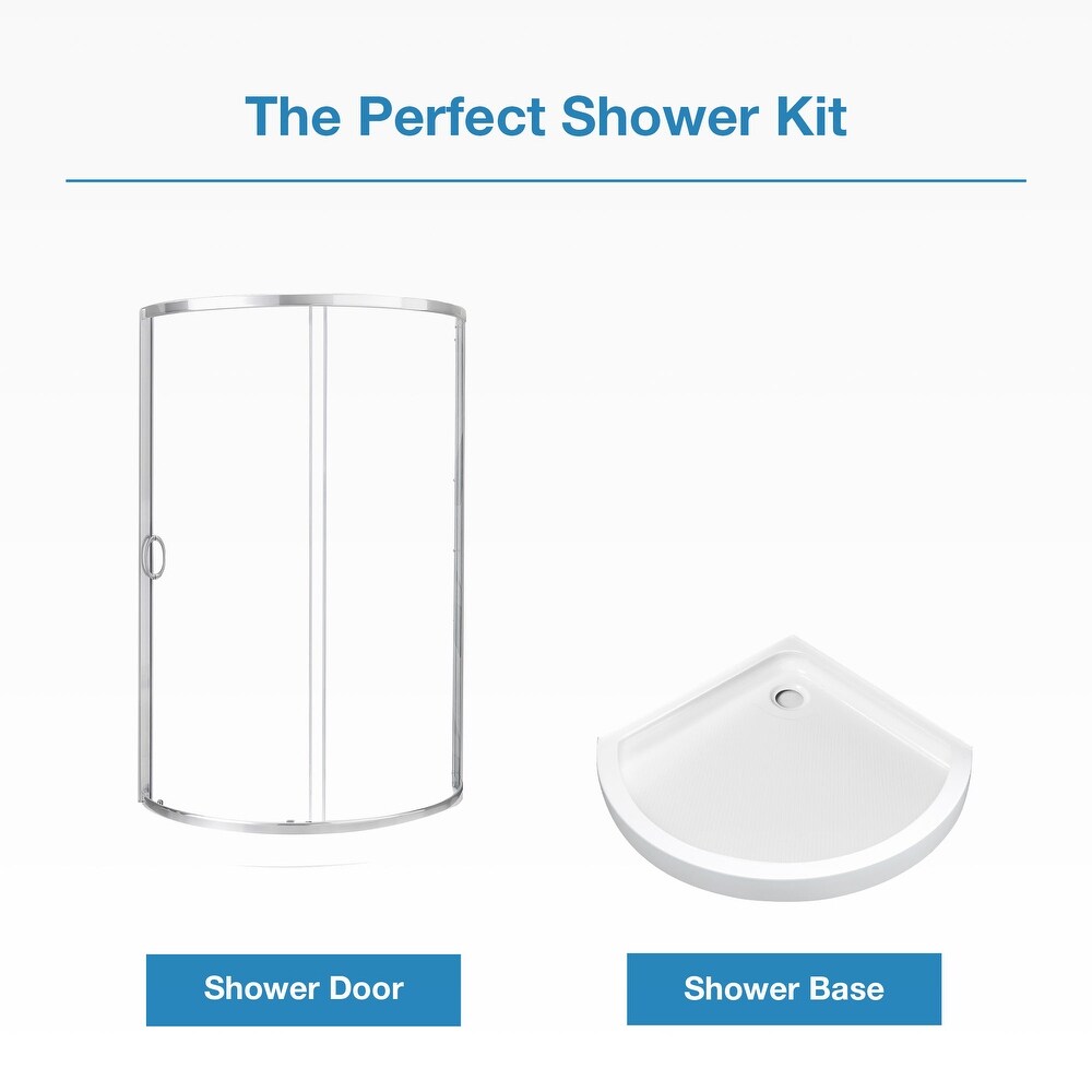 Ove Decors Breeze 32 in. Satin Nickel Shower Kit with Clear Glass Panels and Base included