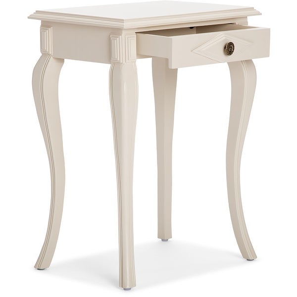 Finch Collins Side Table with Drawer， Creamy White