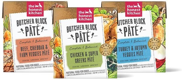 The Honest Kitchen Butcher Block Pate Variety Pack Wet Dog Food， 10.5-oz pouch， case of 3