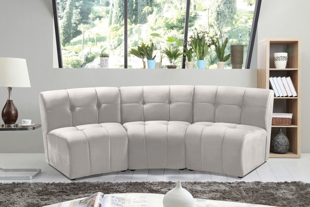 Limitless Modular Velvet 1 Piece Sectional   Transitional   Sofas   by Meridian Furniture  Houzz