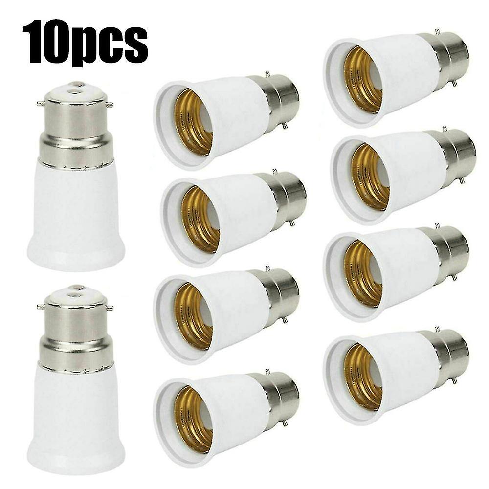 10pcs Bc B22 To Es E27 Adaptor Bayonet Cap Edison Screw Light Bulb Converter