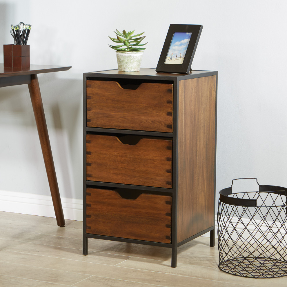 Clermont Walnut Storage Cabinet   Industrial   Console Tables   by Office Star Products  Houzz