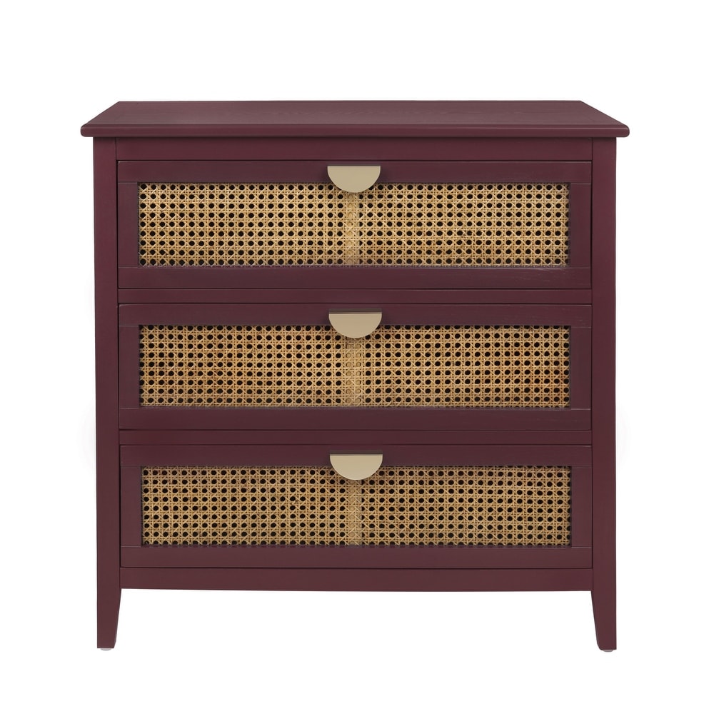 JASIWAY Modern Natural Rattan Storage Cabinet with Drawers