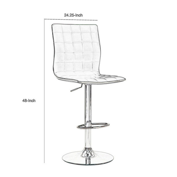 Benzara BM69404 Waffle Adjustable Swivel Bar Stool...