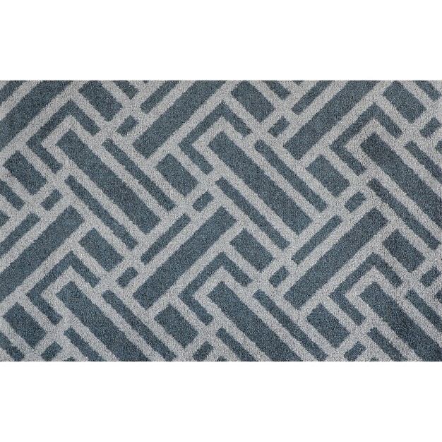 2 x27 x3 x27 Colorstar Deco Grid Door Mat Charcoal Gray Bungalow Flooring