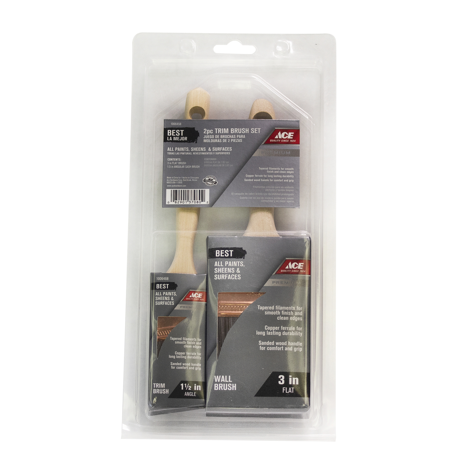 Ace Best Angle/Flat Paint Brush Set