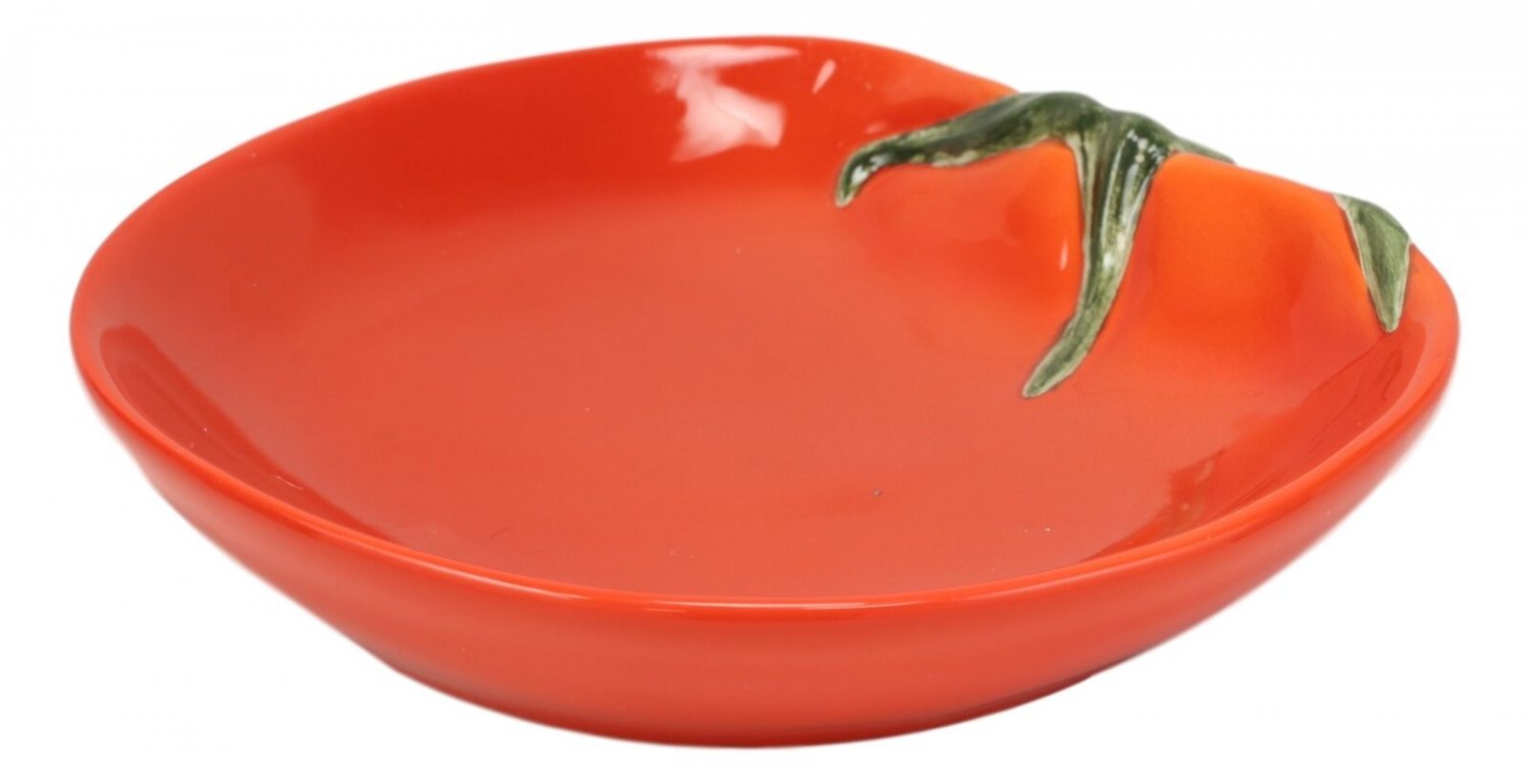 1 (6.5D) Gourmet Kitchen Ceramic Sliced Red Tomato Appetizer Fruit Salad Plate EBR02