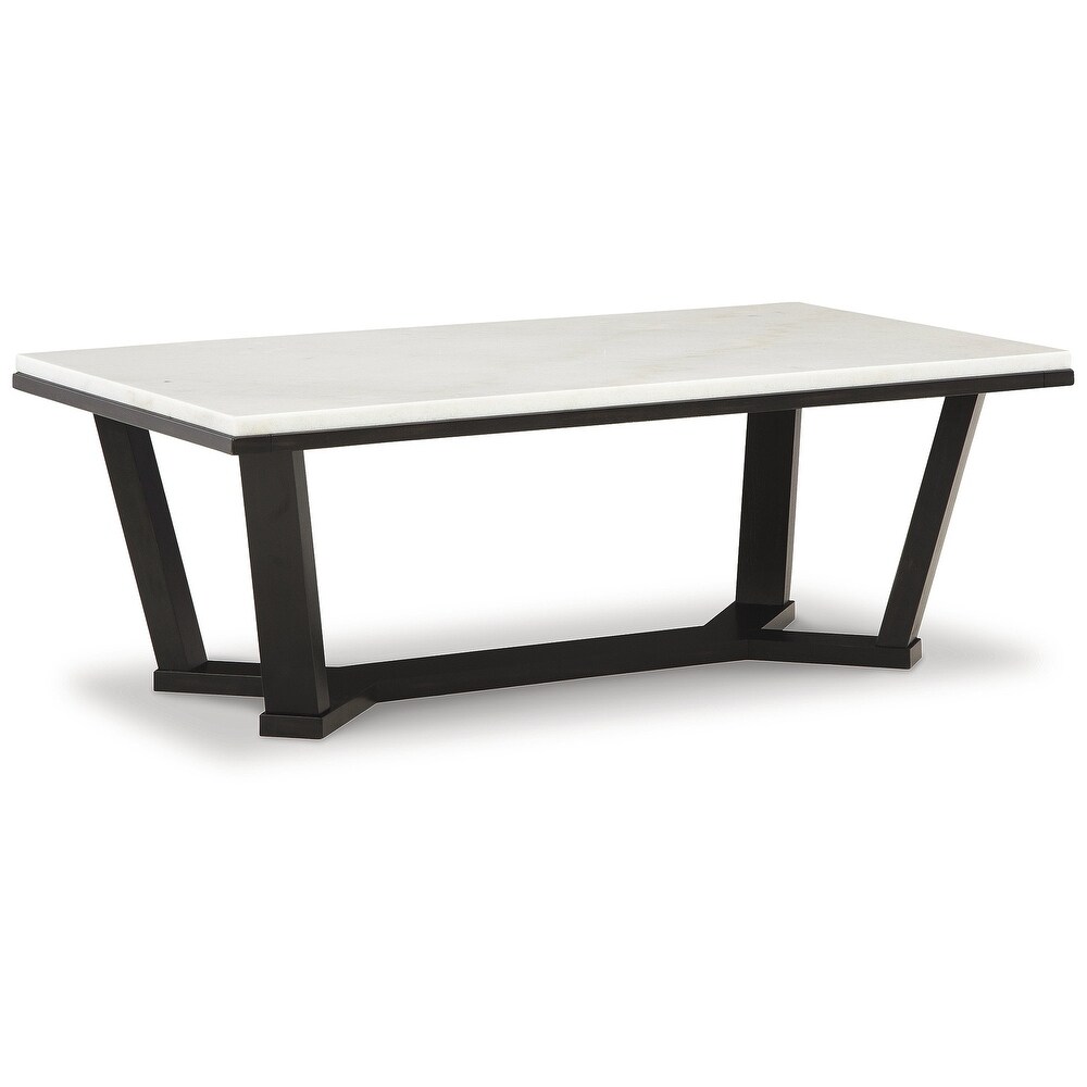 Signature Design by Ashley Fostead White / Dark Brown Rectangular Coffee Table   48\