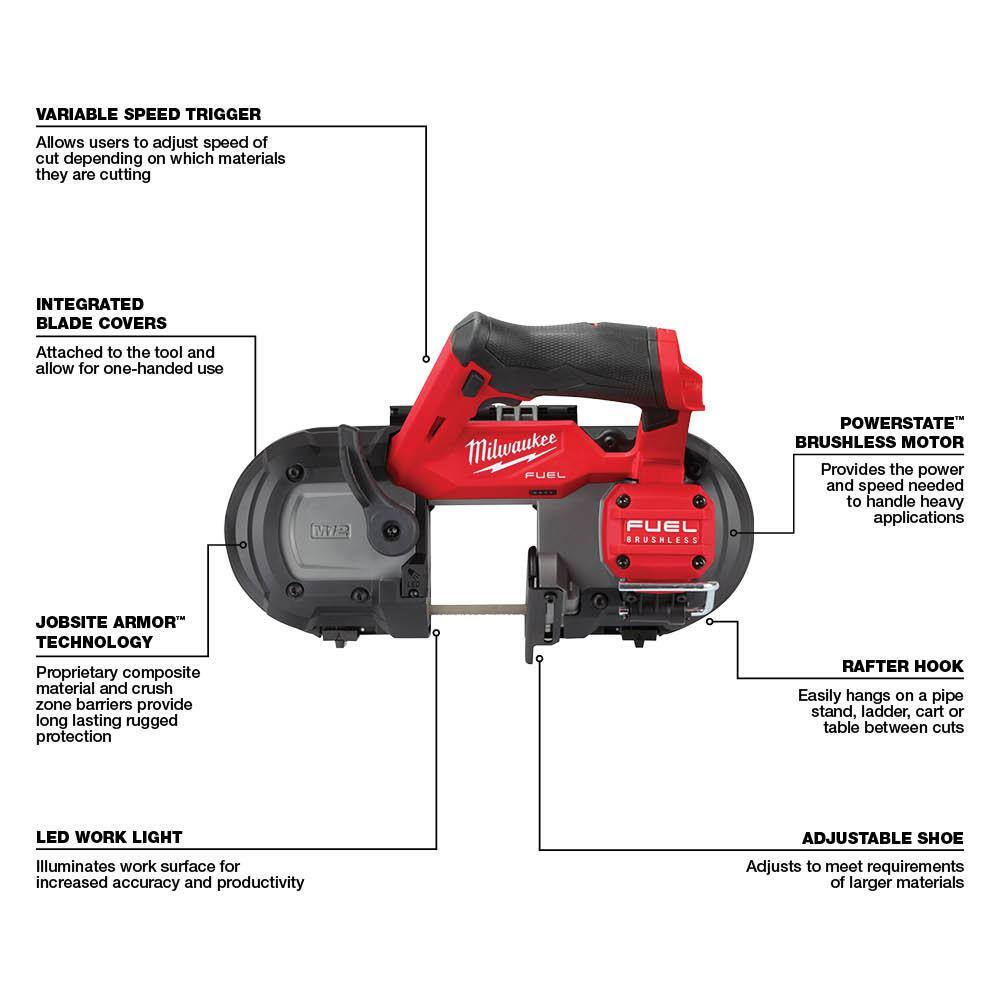 MW M12 12-Volt Lithium-Ion Force Logic Cordless Press Tool Kit with M12 FUEL Bandsaw (2-Tool) 2473-22-2529-20