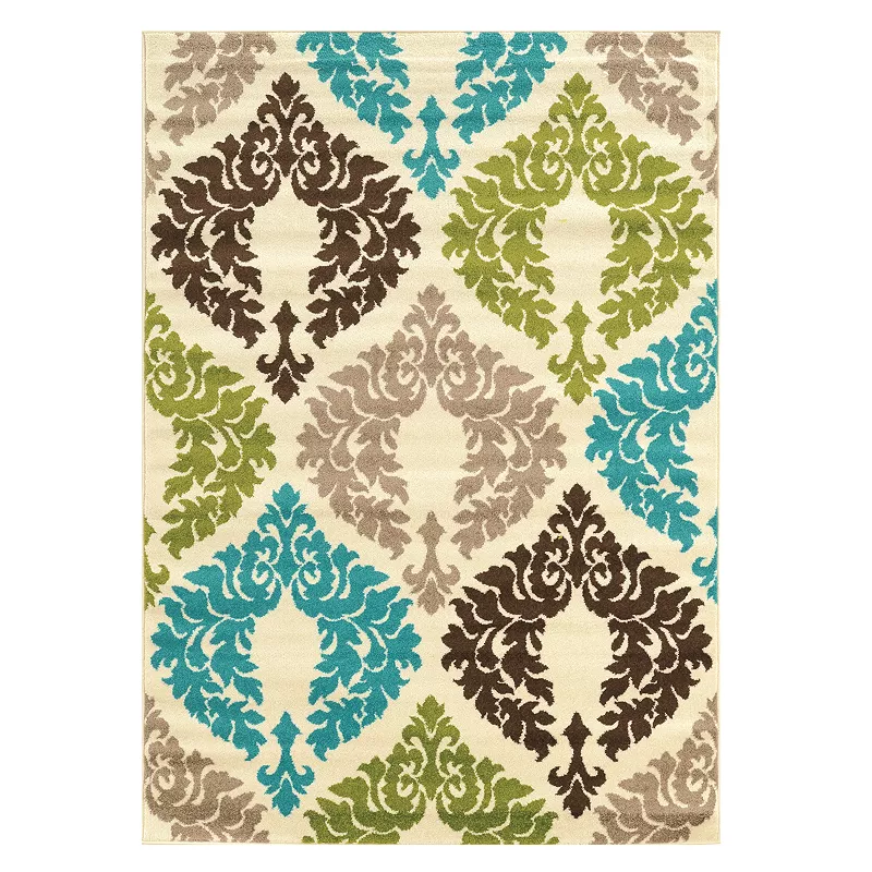 Linon Claremont Damask Rug