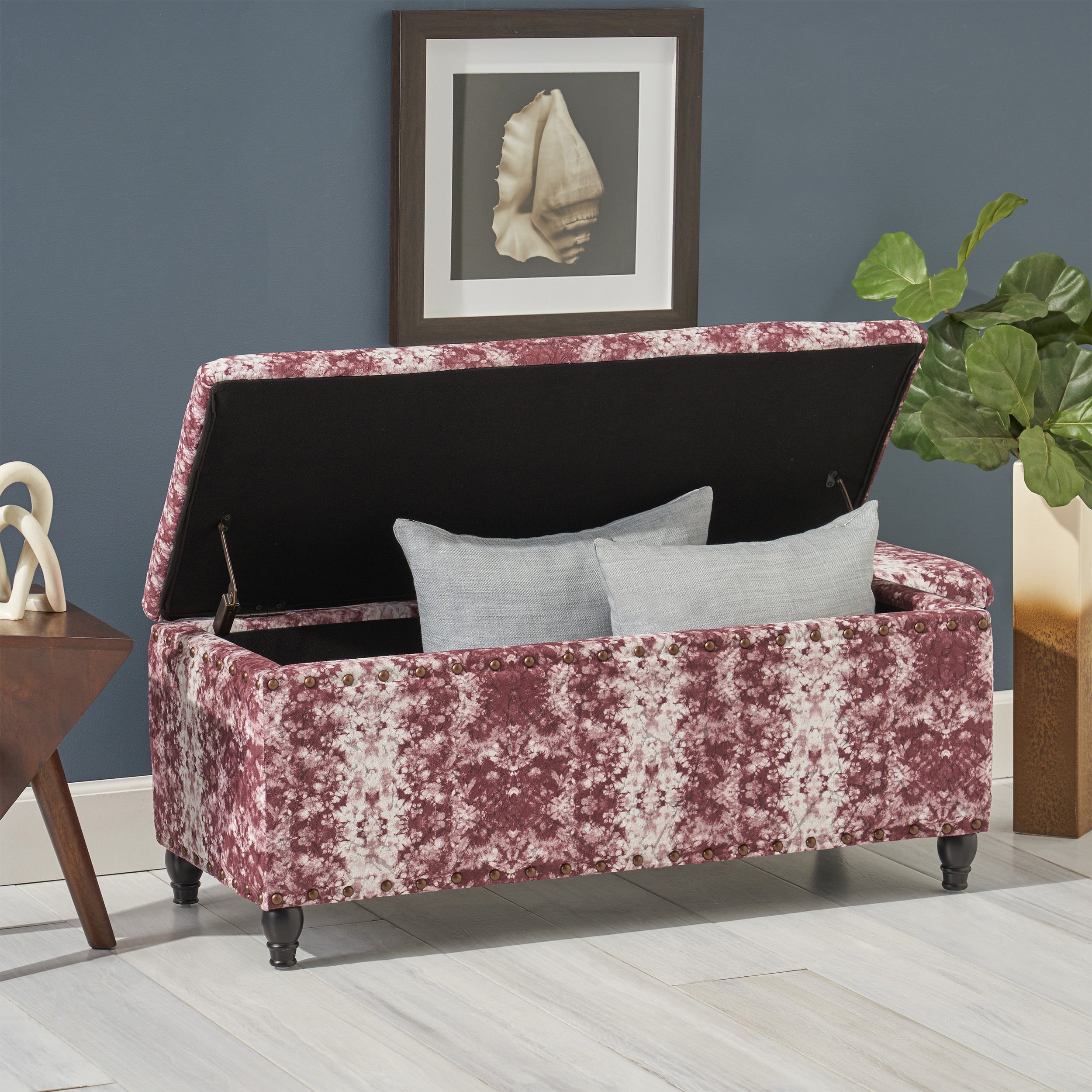 Bancroft Rectangle Velvet Storage Ottoman Bench