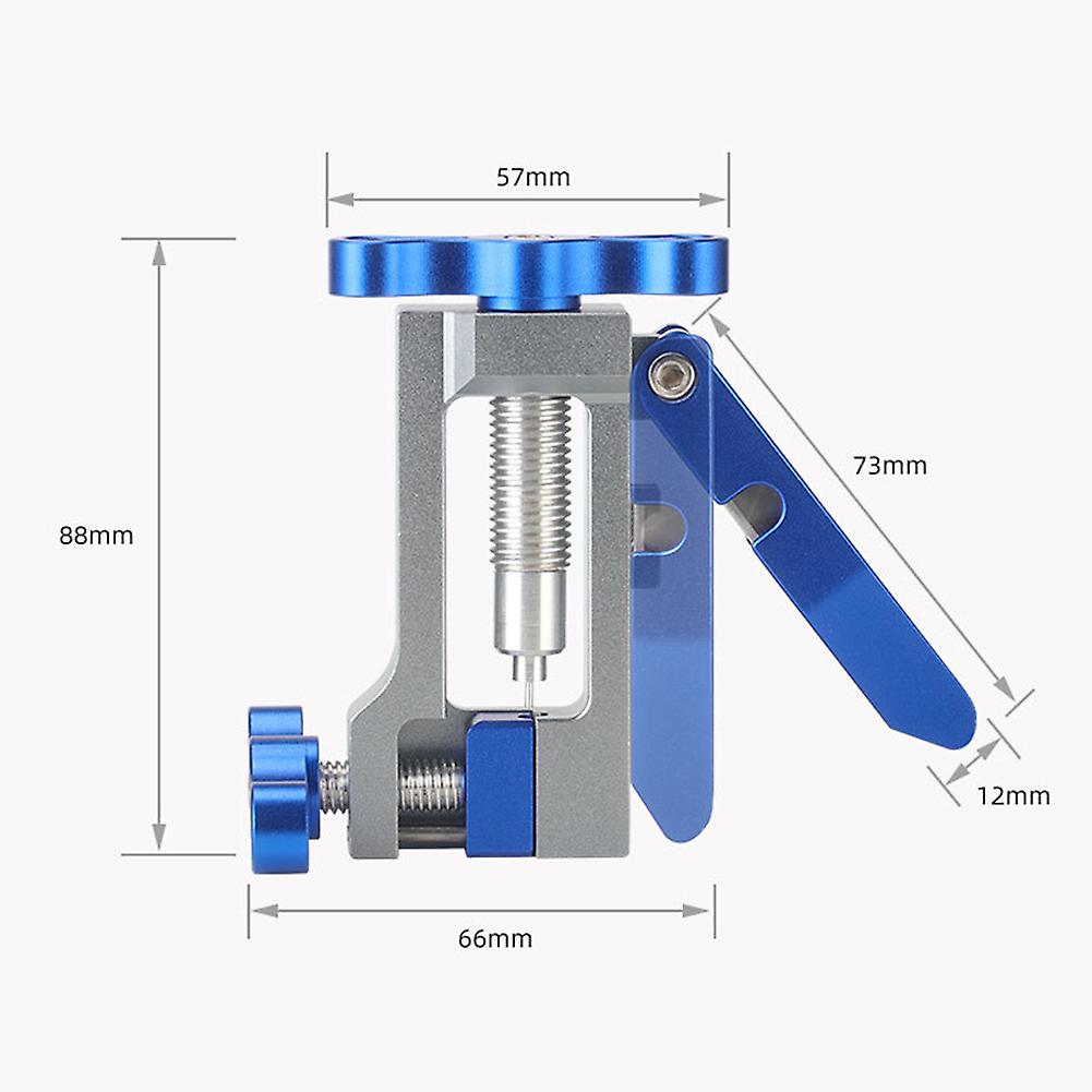 Bicycle Oil Needle Installation Tool Hydraulic Hose Needle Driver Tubing Jack Tubing Cutter Design T Head Aluminum Alloy Chuck Gray Blue