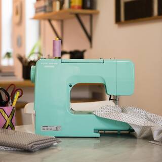 Janome Arctic Teal Crystal Easy-to-Use Sewing Machine 001crystal