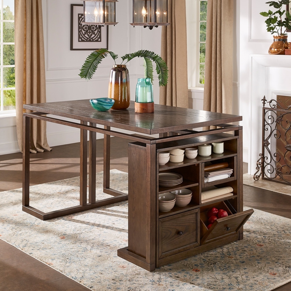 Kai Rectangular Counter Height Dining Table with Storage by iNSPIRE Q Classic