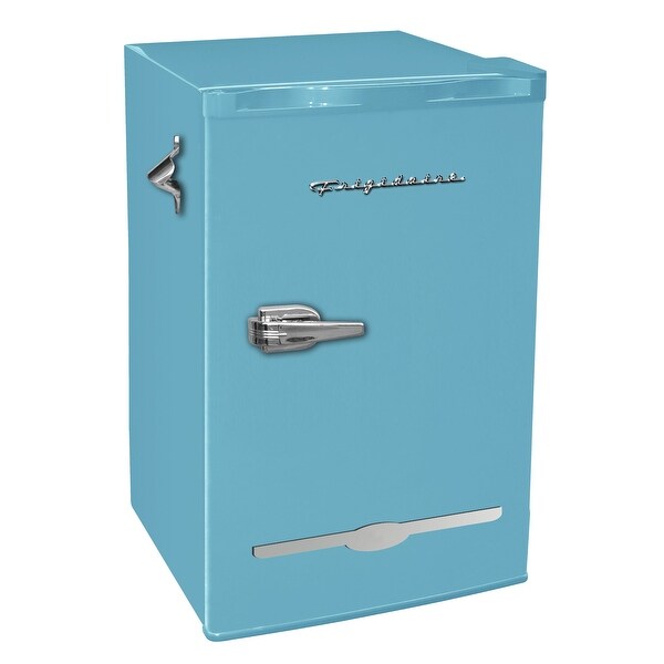 3.2 Cu Ft Retro Mini Fridge With Side Bottle Opener， Blue