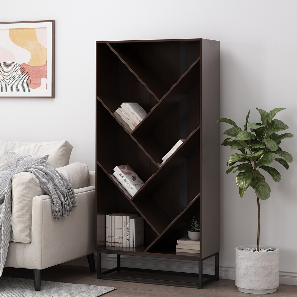 Bucy Modern Industrial 6 Shelf V Bookcase by Christopher Knight Home   31.50\