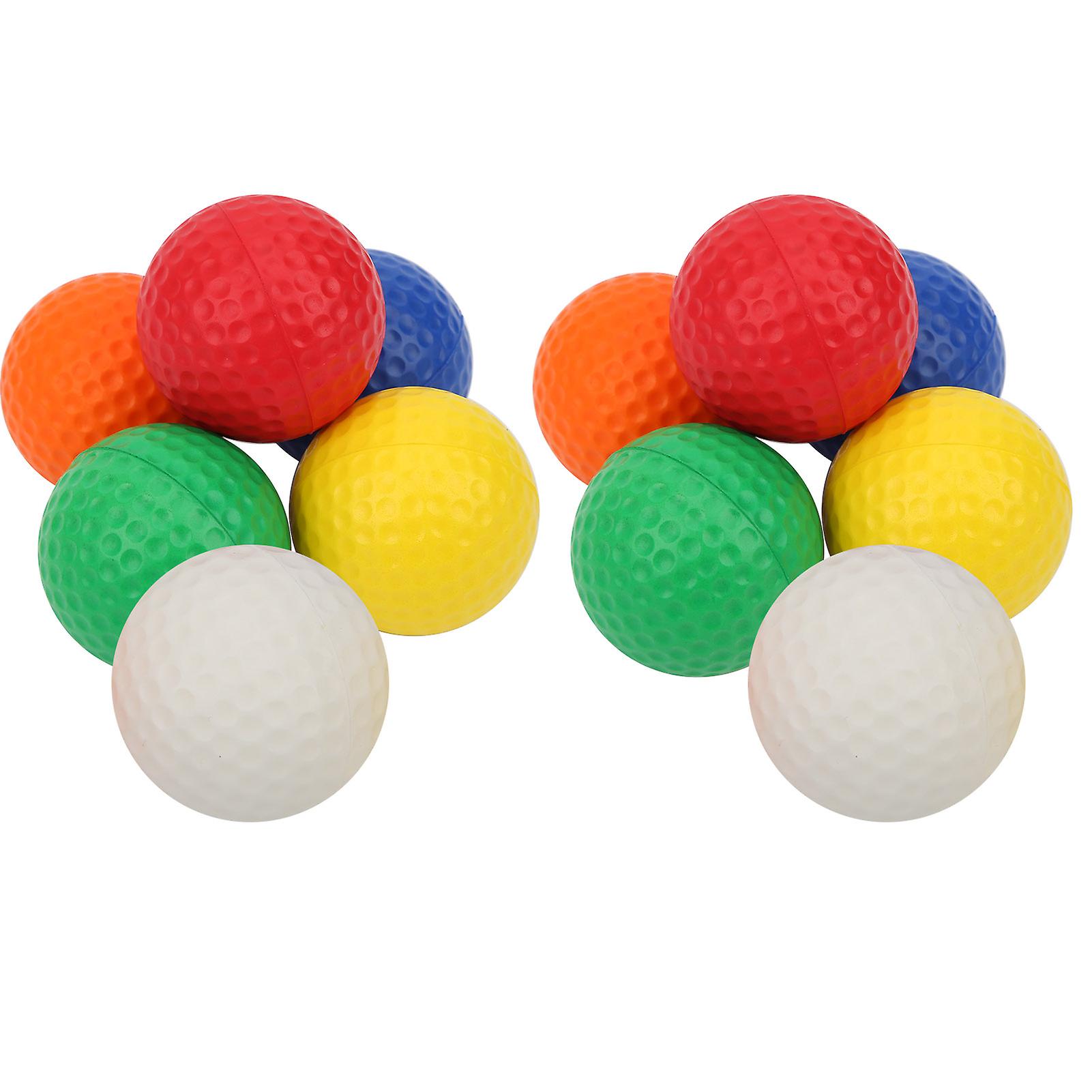 12pcs Golf Pu Ball Sponge Foaming Ball Supply White Red Orange Yellow Green Blue