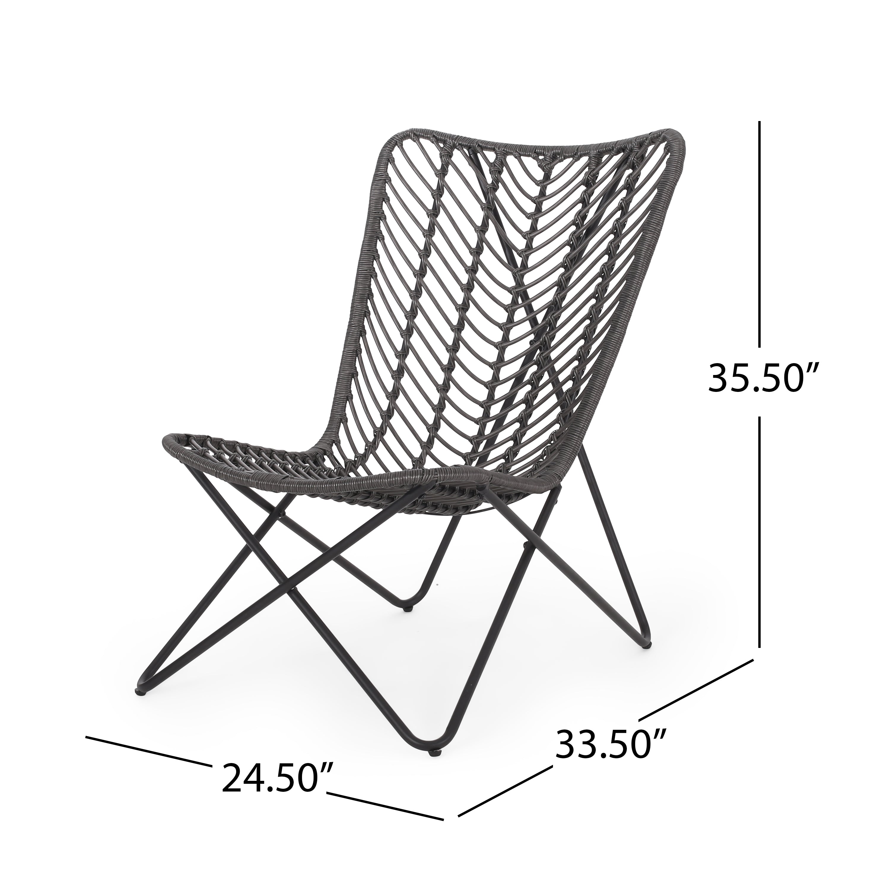 Juan Outdoor Wicker 3 Piece Chat Set