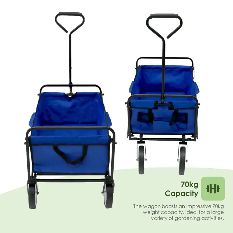 Folding outdoor garden large load tools trolley