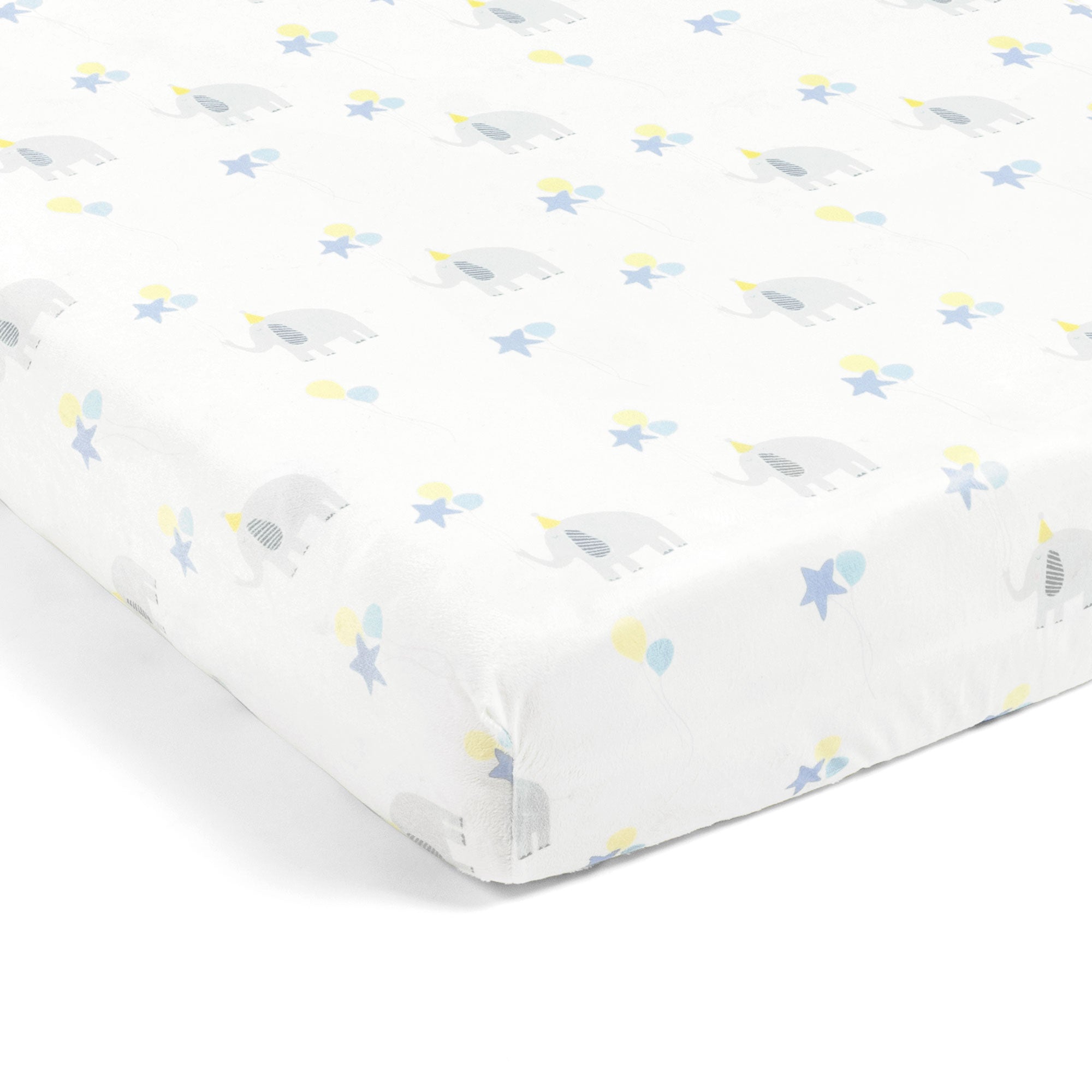 Elephant Balloon Soft & Plush Fitted Crib Sheet