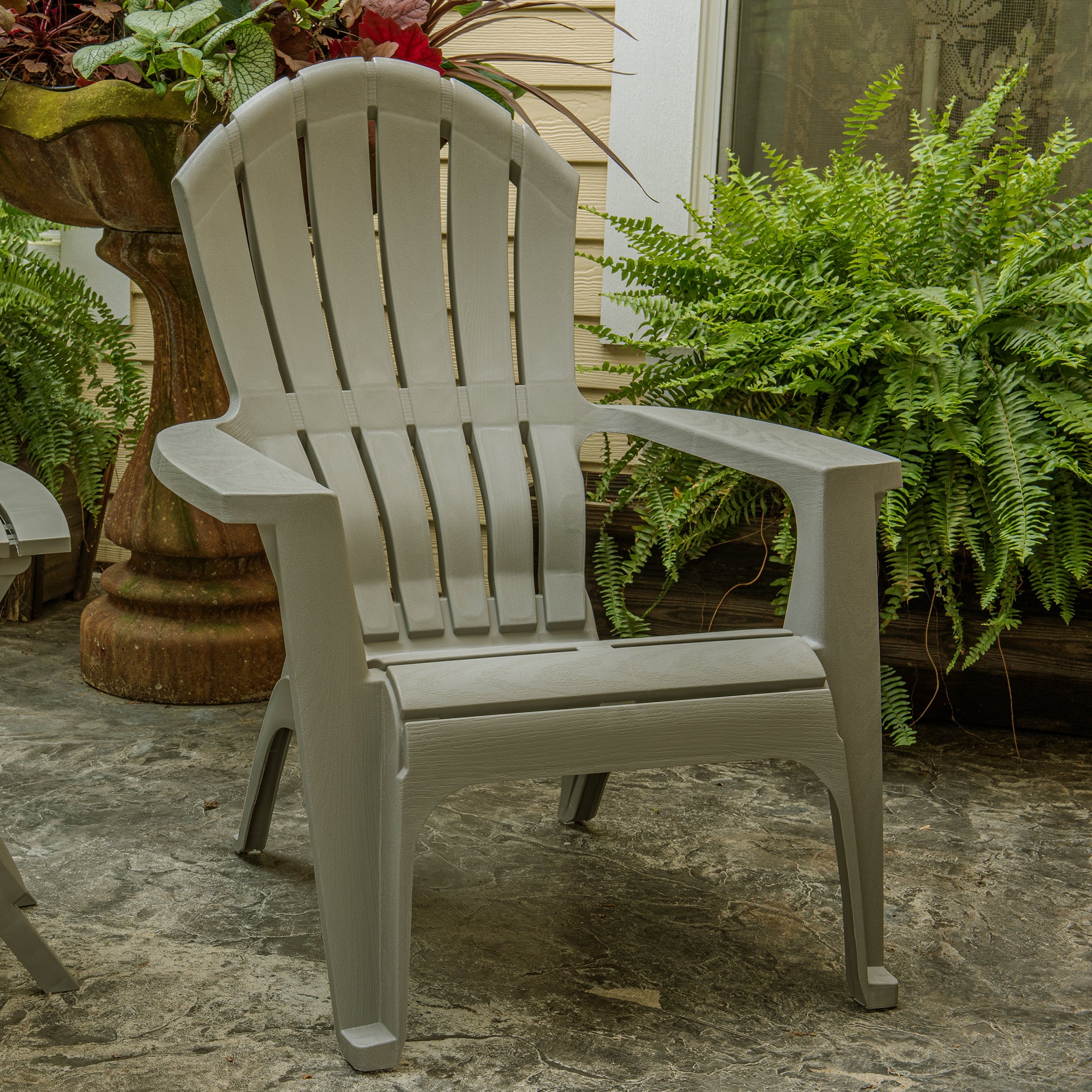 Adams Manufacturing RealComfort Outdoor Resin Stackable Adirondack Chair  Gray