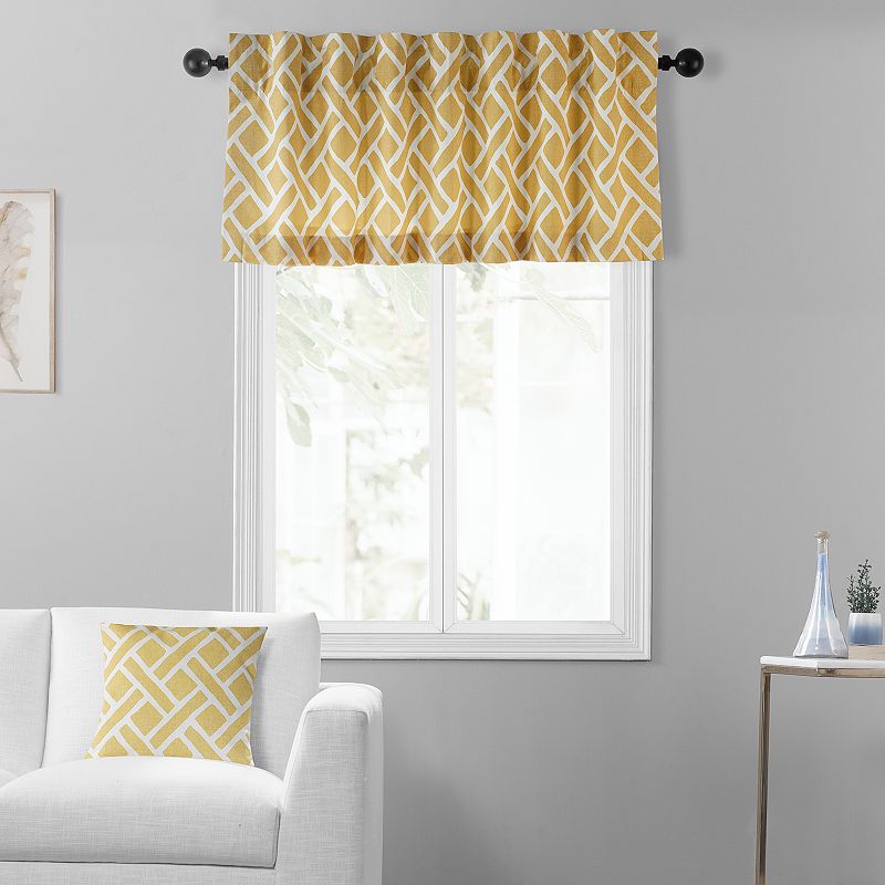 EFF Martinique Printed Cotton Window Valance， 50 X 19