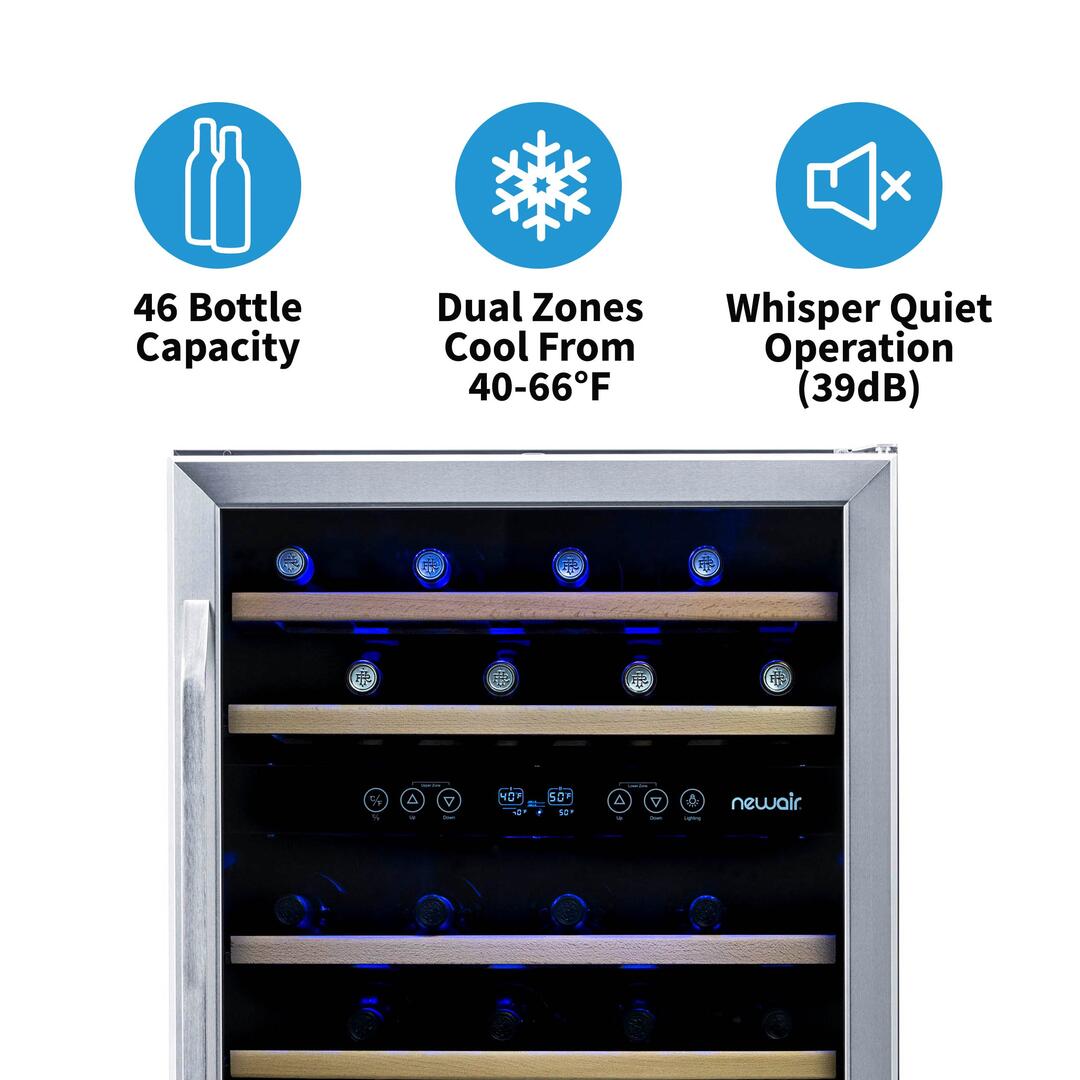 NewAir AWR460DB 24 Inch Stainless Steel Wine Cooler