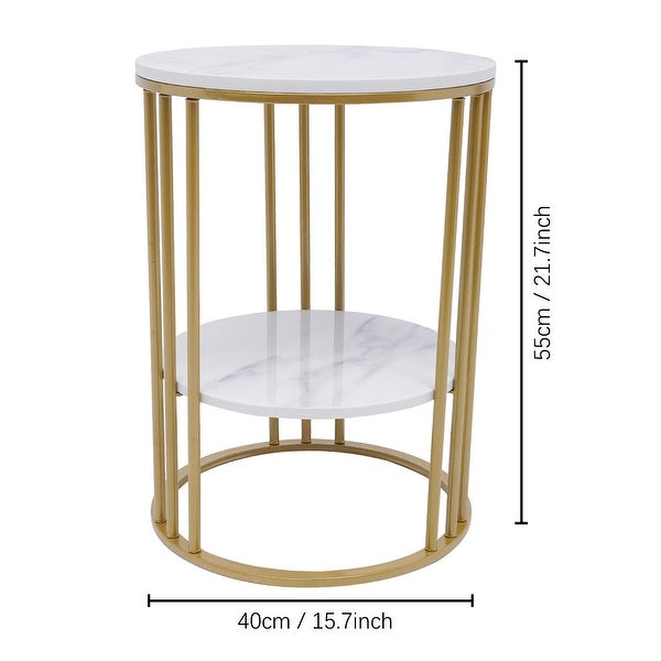 2-Tier Versatile Bedside Tables Metal Frame Side Tables