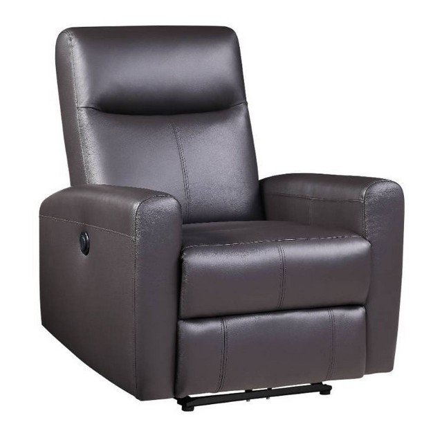 Blane Grain Leather Match Recliner Brown Acme Furniture