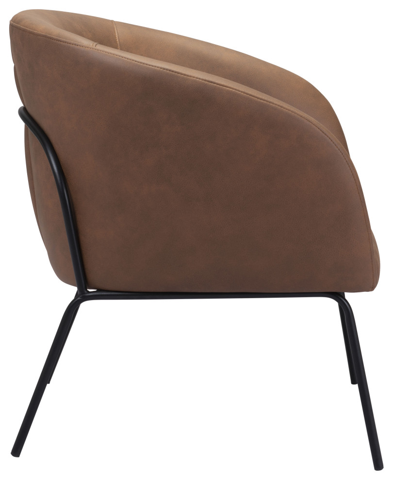 Quinten Accent Chair Vintage Brown   Midcentury   Armchairs And Accent Chairs   by Furniture East Inc.  Houzz